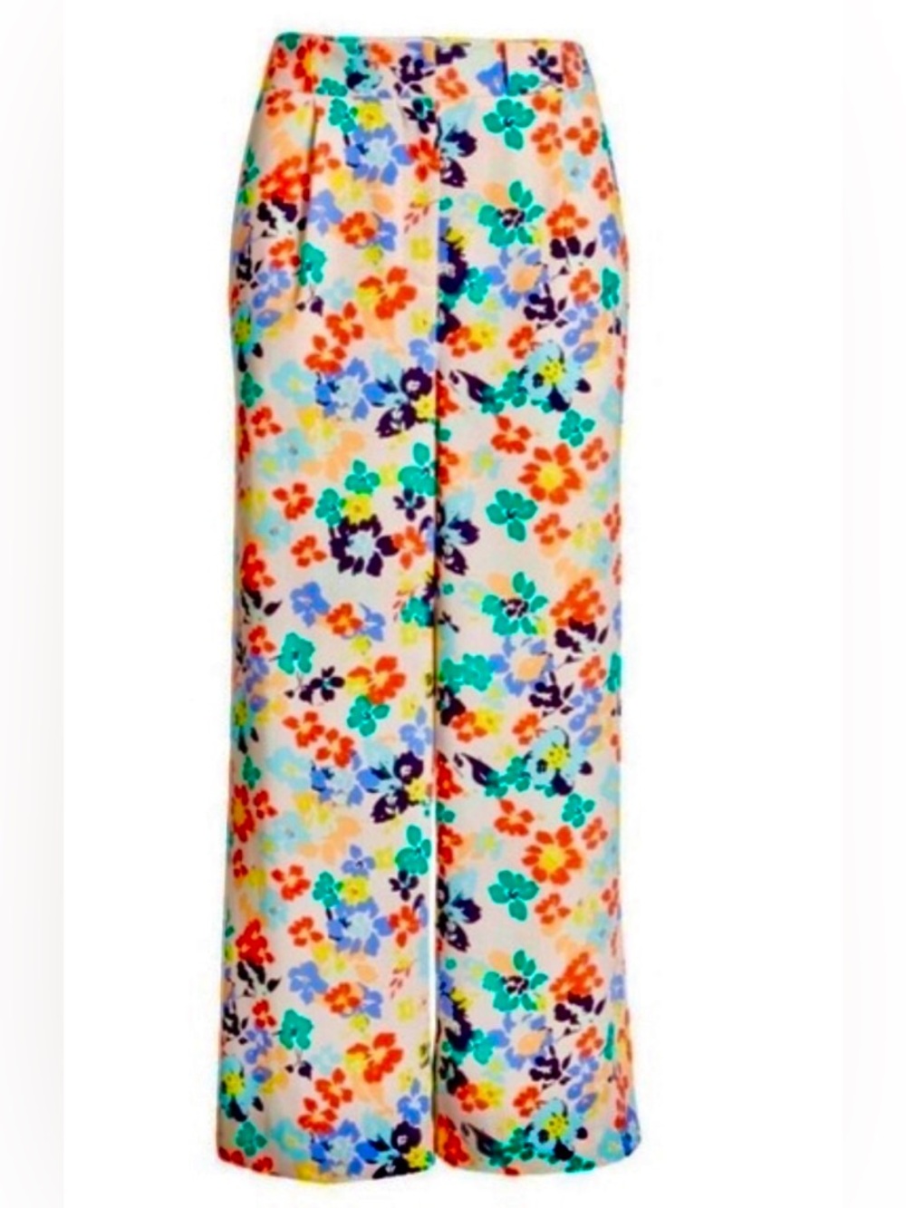 Halogen Atlantic Pacific Floral Print Wide Leg Pants, Size 4